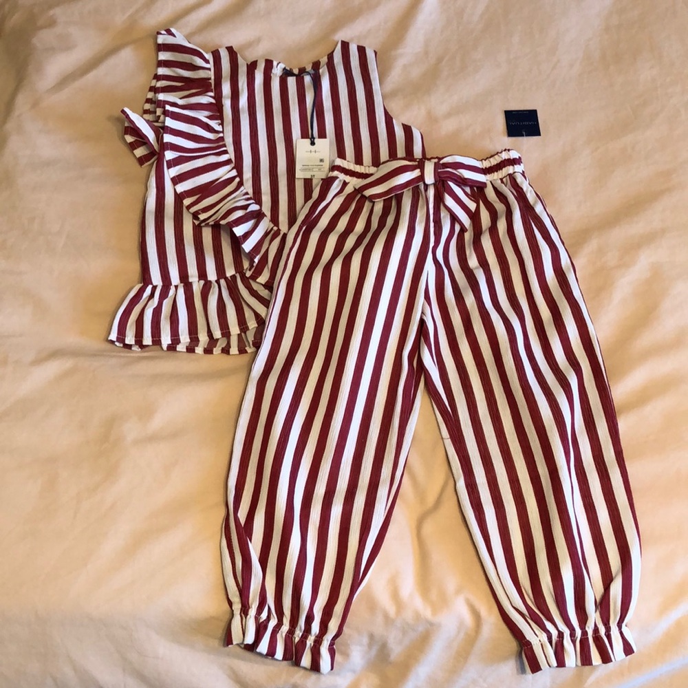 NWT ‘Habitual’ Red Toddler Striped Set
